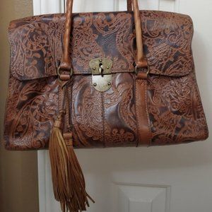 Authentic Patricia Nash Tooled Vienna Satchel